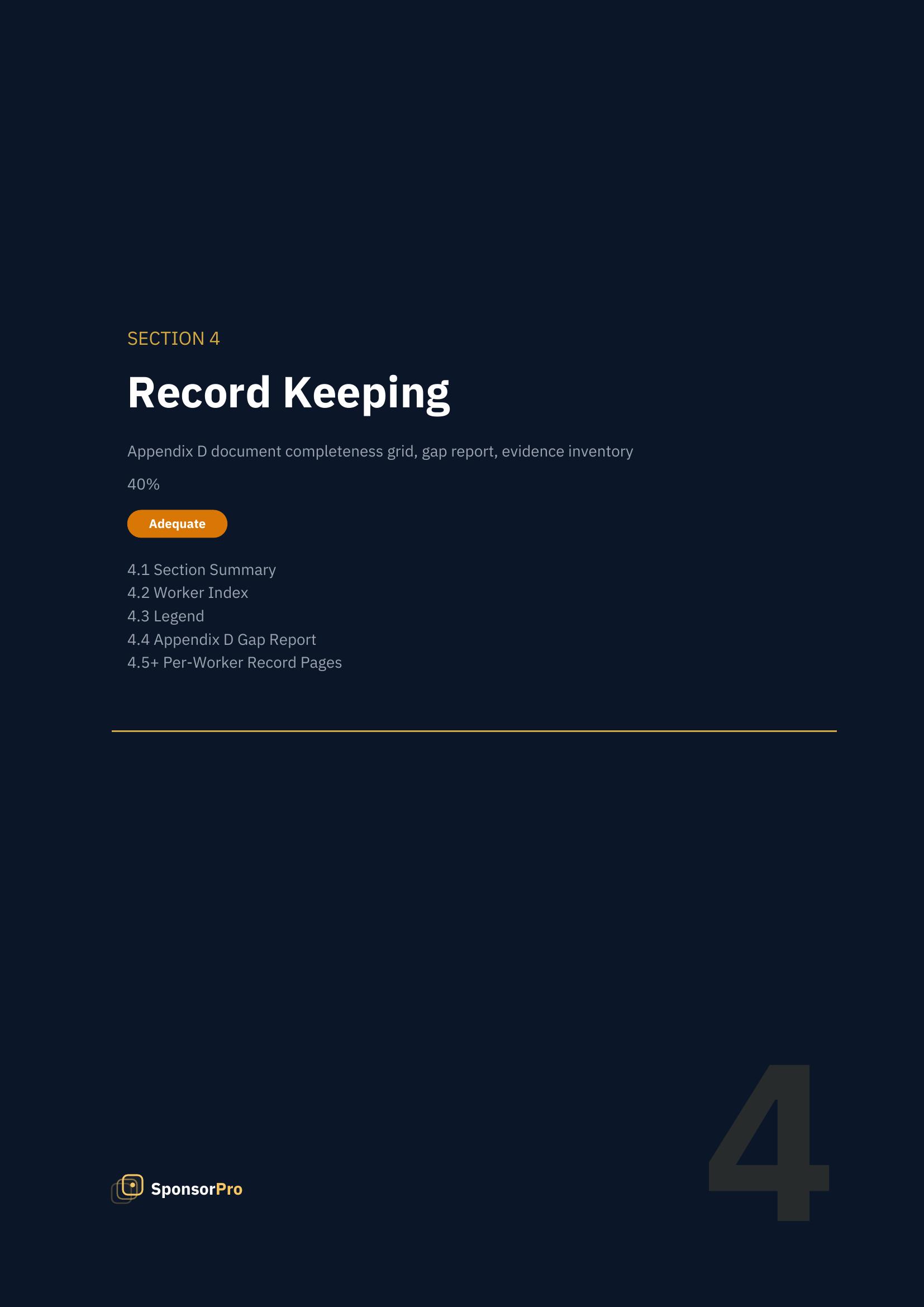 Section 4: Record Keeping