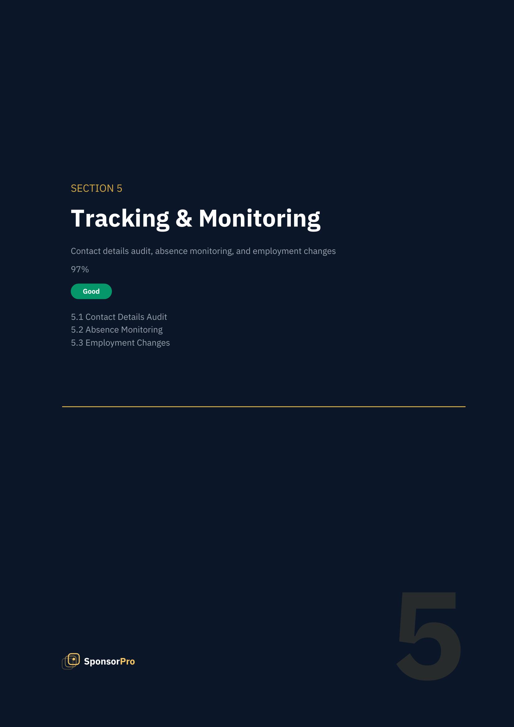 Section 5: Tracking & Monitoring